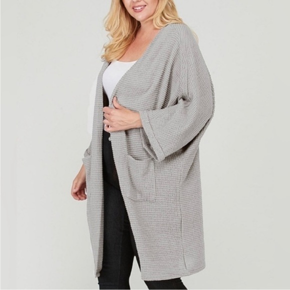 mittoshop Sweaters - Mittoshop Gray Waffle Cardigan Size S/M